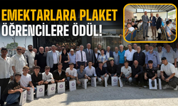 Emektarlara plaket öğrencilere ödül!