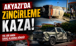 Akyazı Devlet Hastanesi Kavşağında Zincirleme Kaza