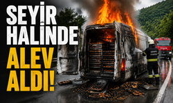 Sakarya'da Börek Yüklü Minibüs Alevlere Teslim Oldu