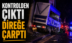 Kontrolü kaybedince Direğe Saplandı