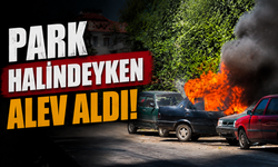 Kocaali’de Park Halindeki Otomobil Alev Alev Yandı