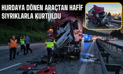 Anadolu Otoyolu'nda Kamyon Kazası: Sürücü Hurdaya Dönen Kabinden Hafif Yaralı Kurtuldu