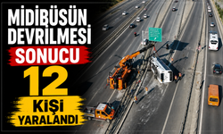 İstanbul'da midibüsün devrilmesi sonucu 12 kişi yaralandı
