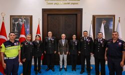 Kırklareli Valisi Turan, İl Jandarma Komutanı Eskitürk'ü makamında kabul etti