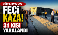 Kütahya’da Yolcu Otobüsü Devrildi: 31 Kişi Yaralandı