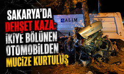 Sakarya'da Dehşet Kaza: İkiye Bölünen Otomobilden Mucize Kurtuluş