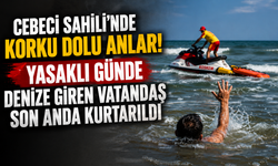 Cebeci Sahili'nde Korku Dolu Anlar! Yasaklı Günde Denize Giren Vatandaş Son Anda Kurtarıldı