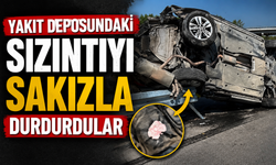 Adapazarı’nda Kazada İlginç Müdahale: Yakıt Sızıntısını Sakızla Durdurdular