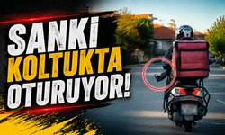 Adapazarı'nda motosikletli kuryenin tehlikeli hareketleri tepki çekti