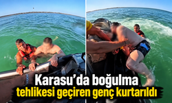 Karasu'da boğulma tehlikesi geçiren genç kurtarıldı