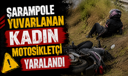 Şarampole Yuvarlanan Motosikletin Genç Sürücüsü Yaralandı