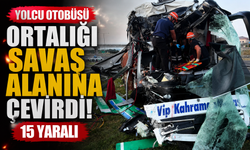 Yolcu otobüsü ortalığı savaş alanına çevirdi: 15 yaralı