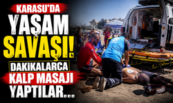 Karasu'da yaşam savaşı! Dakikalarca kalp masajı yaptılar...