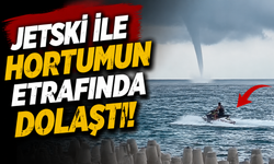 Jetski ile hortumun etrafında dolaştı