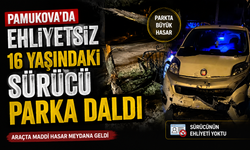 Pamukova’da Ehliyetsiz 16 Yaşındaki Sürücü Parka Daldı