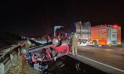 Susurluk'ta devrilen otomobildeki 5 kişi yaralandı