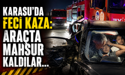 Karasu’da Feci Kaza: Araçta Mahsur Kaldılar...