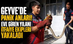 Geyve’de panik anları! Eve giren yılanı itfaiye ekipleri yakaladı