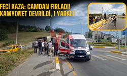 Feci kaza: Camdan fırladı! Kamyonet devrildi, 1 yaralı