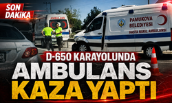 D-650 karayolunda ambulans kaza yaptı