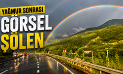 Adapazarı-Geyve yolunda çift gökkuşağı görsel şölen oluşturdu