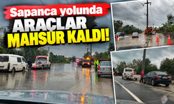 Sapanca yolunda araçlar mahsur kaldı!
