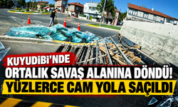Kuyudibi’nde ortalık savaş alanına döndü! Yüzlerce cam yola saçıldı