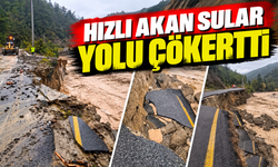 Geyve’de sağanak yolu çökertti!