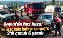 İki araç kafa kafaya çarpıştı: 2’si çocuk 6 yaralı