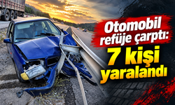 Otomobil refüje çarptı: 7 kişi yaralandı