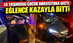 14 yaşındaki çocuk direksiyona geçti: Eğlence kazayla bitti