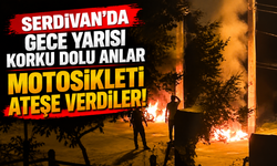Serdivan’da gece yarısı korku dolu anlar: Motosikleti ateşe verdiler!