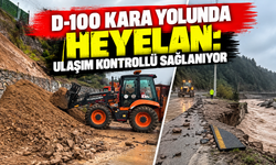D-100 kara yolunda heyelan: Ulaşım kontrollü sağlanıyor