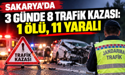 Sakarya’da 3 günde 8 trafik kazası: 1 ölü, 11 yaralı