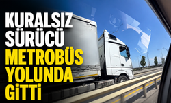 Metrobüs yolunda TIR şaşkınlığı: “Bir bu eksikti”