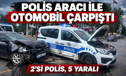 Polis aracı ile otomobil çarpıştı: 5 yaralı