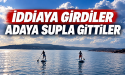 İddiaya girdi, SUP’la adaya geçti!