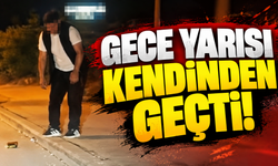 Gece vakti yol kenarında kendinden geçti!