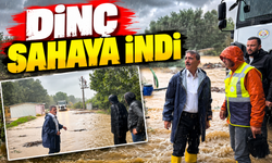 Başkan Dinç yağış sonrası sahaya indi