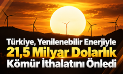 Türkiye, Yenilenebilir Enerjiyle 21,5 Milyar Dolarlık Kömür İthalatını Önledi