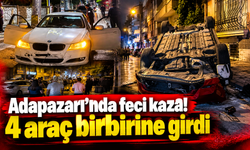 Adapazarı'nda feci kaza! 4 araç birbirine girdi