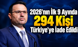 2026’nın İlk 9 Ayında 294 Kişi Türkiye’ye İade Edildi
