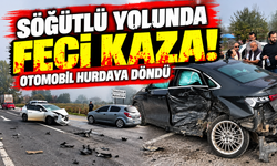 Söğütlü yolunda feci kaza! Otomobil hurdaya döndü