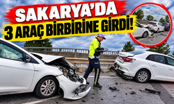 Sakarya'da 3 araç birbirine girdi!