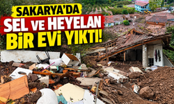 Sakarya'da sel ve heyelan bir evi yıktı