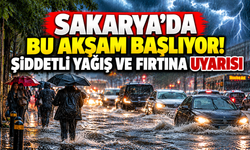 Sakarya'da bu akşam başlıyor! Şiddetli yağış ve fırtına uyarısı
