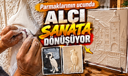 Parmaklarının ucunda alçı sanata dönüşüyor