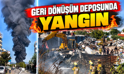 Geri dönüşüm deposunda korkutan yangın! Dumanlar gökyüzünü kapladı
