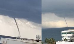 Mersin'de korkutan görüntü! Akdeniz'de aynı anda iki hortum oluştu