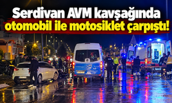 Serdivan AVM kavşağında otomobil ile motosiklet çarpıştı!